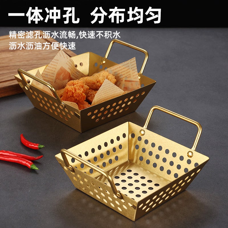 Stainless Steel Square Mesh Basket – Large Frying and Draining Basket - Image 5